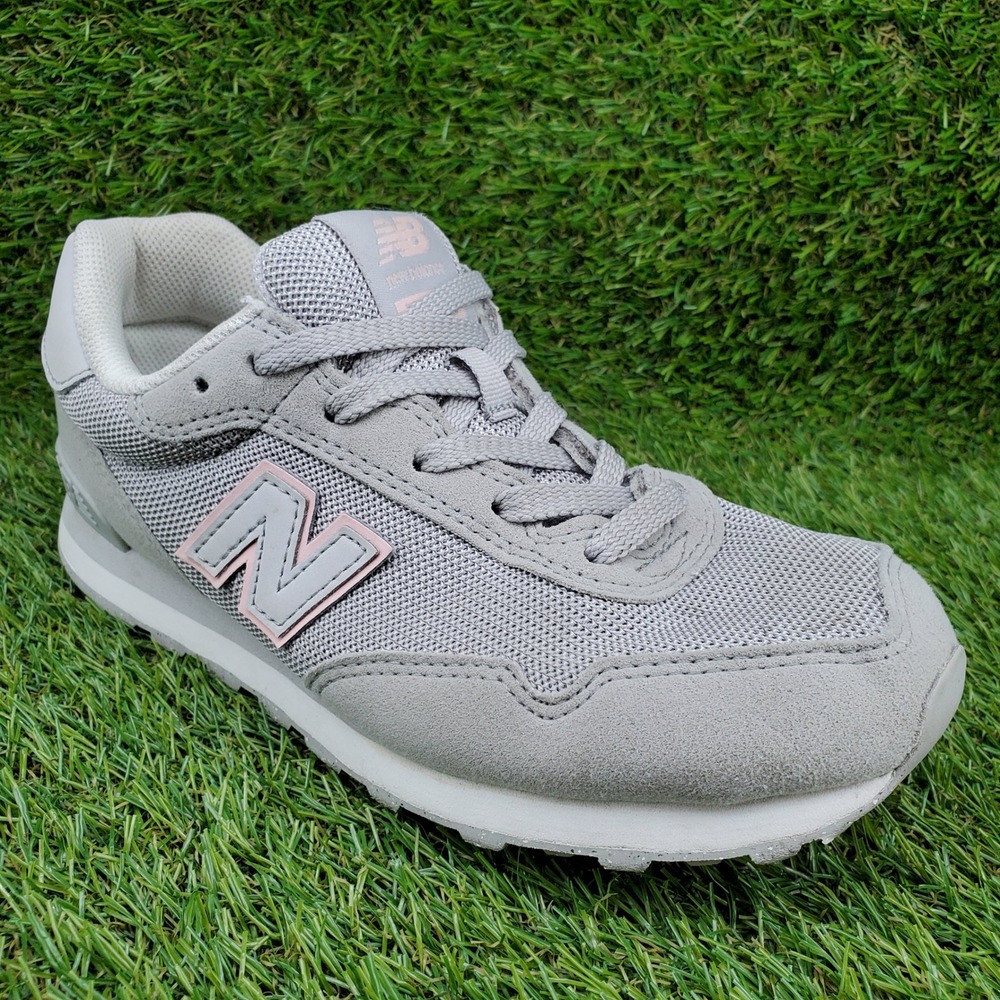 New Balance 515 SIZE 3.5 Girls Suede Mesh Lifestyle Sneakers Grey Pink
